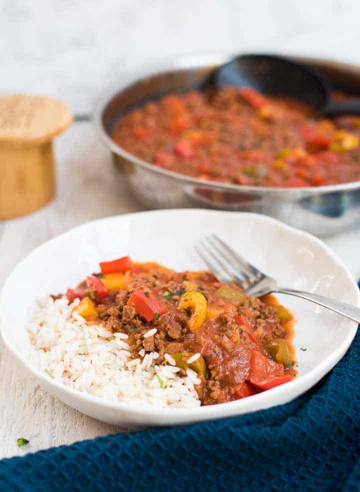 Schnelle Paprika Hackpfanne Mit Reis Eine Prise Lecker