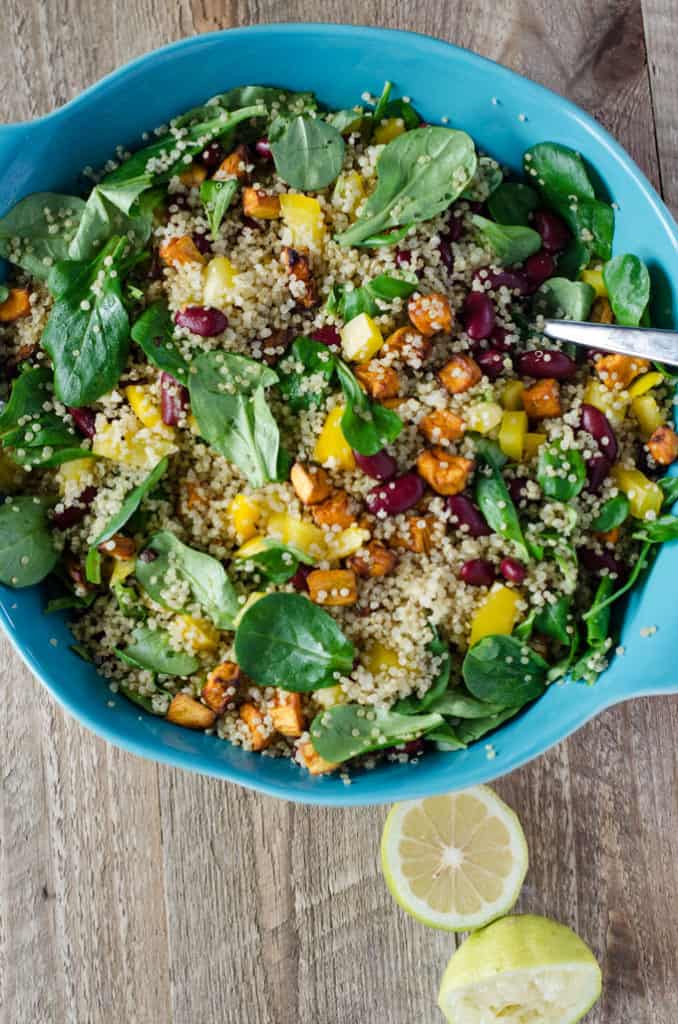 Quinoa Salat mit Süßkartoffeln - ein gesunder Sattmacher - Eine Prise ...