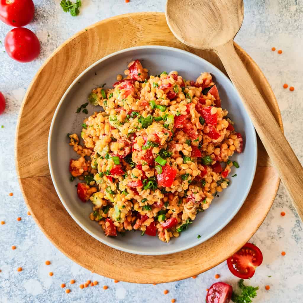 Rote-Linsen-Salat Als Veganer Sattmacher - Eine Prise Lecker