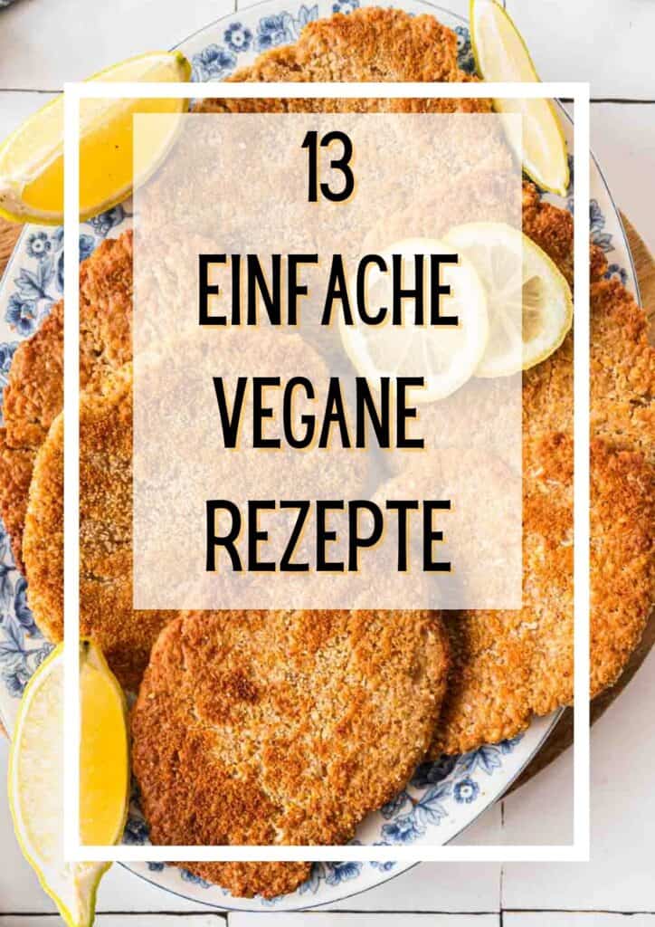 Cover für Ebook mit 13 veganen Rezepten, Bild mit Text Overlay