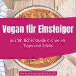 Banner mit Text: Vegan für Einsteiger