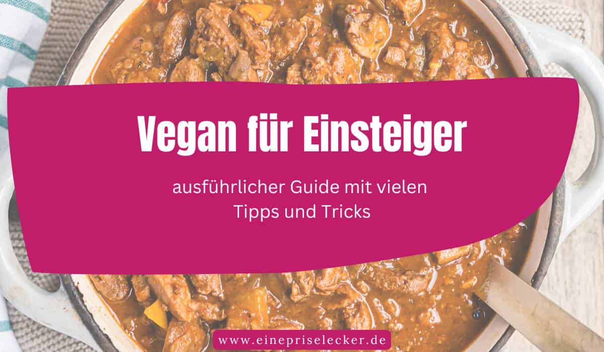 Banner mit Text: Vegan für Einsteiger